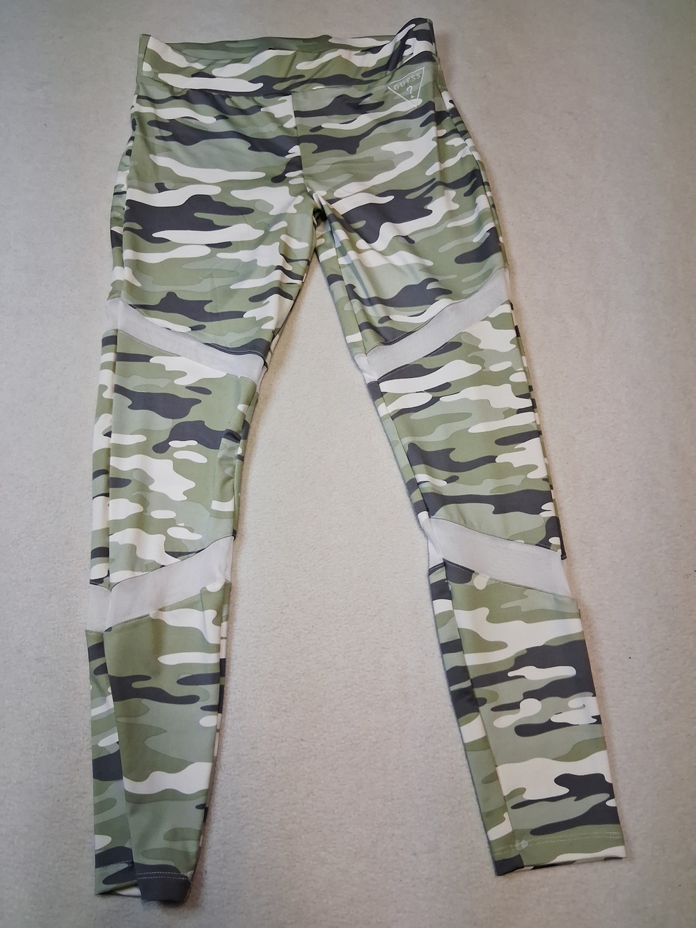 Guess Green Camo Leggings with Gray Accents